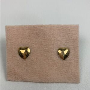 14K Gold Heart Stud Earrings